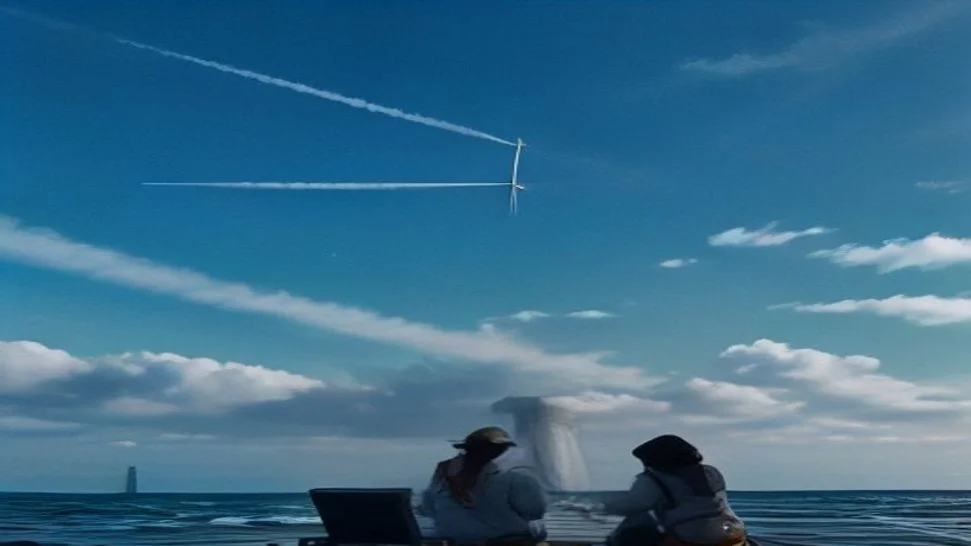 Vehicle-mounted drone dock on a coastal road used for remote offshore wind turbine inspection